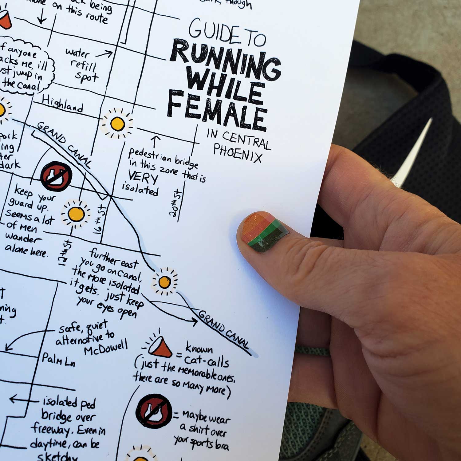 Local artist creates 'Guide to Running While Female' to raise safety awareness for women runner's safety